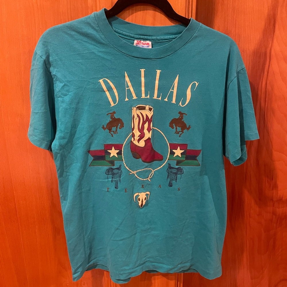 Vintage Hanes Teal Dallas Graphic Tee
